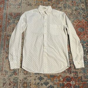 J. Crew secret wash geometric print organic cotton slim shirt